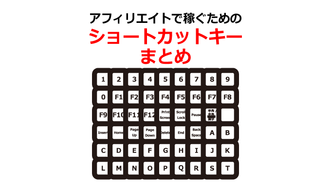 アフィリエイトで稼ぐためのショートカットキーまとめ