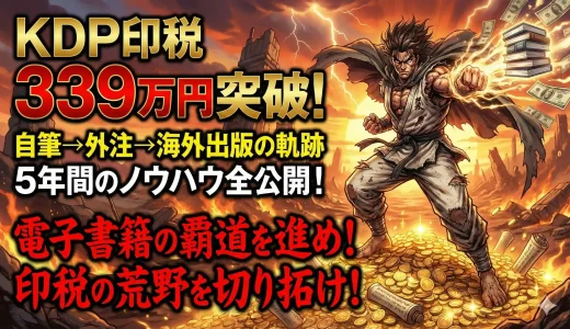 kindle電子書籍個人出版ロイヤリティ収益339万円突破！印税収入爆発のノウハウとテクニック