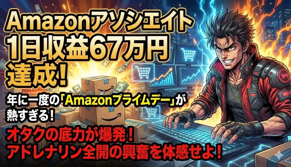 amazonアソシエイト収益1日67万円達成！アフィリエイト収入を大爆発させるエックスデー到来