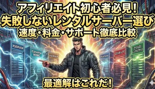 アフィリエイト初心者必見！おすすめレンタルサーバー徹底比較