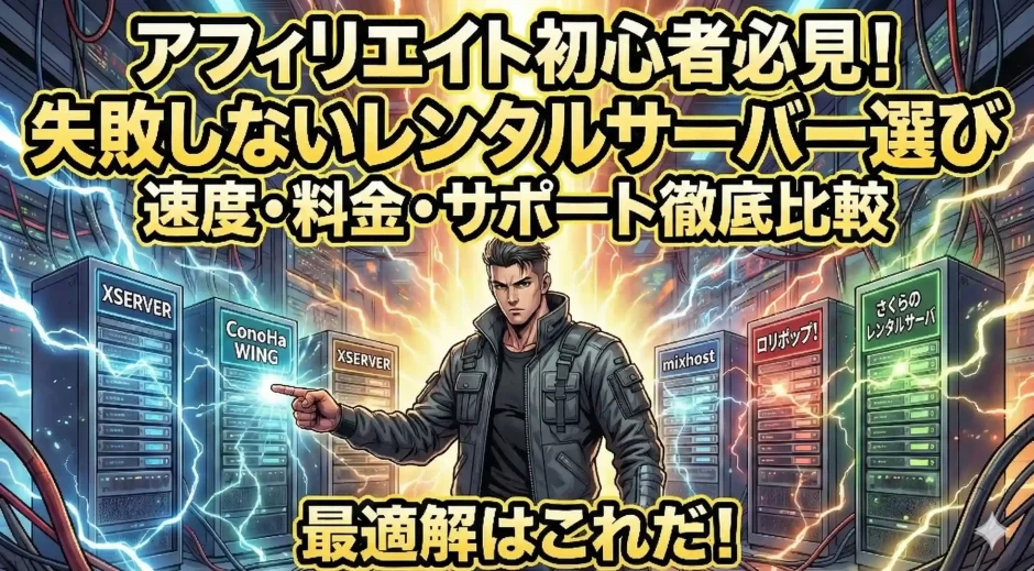 アフィリエイト初心者必見！おすすめレンタルサーバー徹底比較