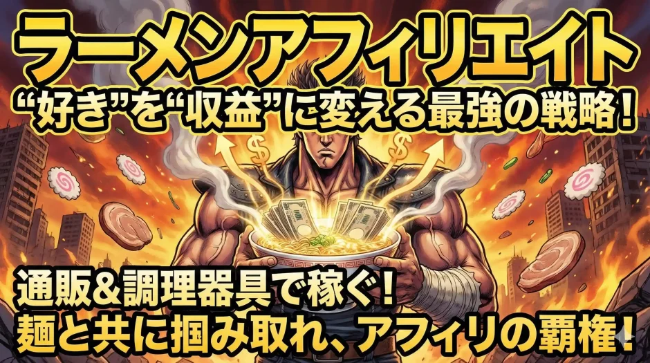 ラーメン通販や調理器具で稼ぐアフィリエイトの始め方