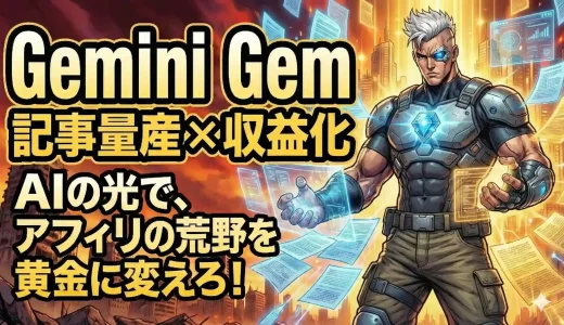 Gemini Gemで記事量産する手順とアフィリエイト戦略