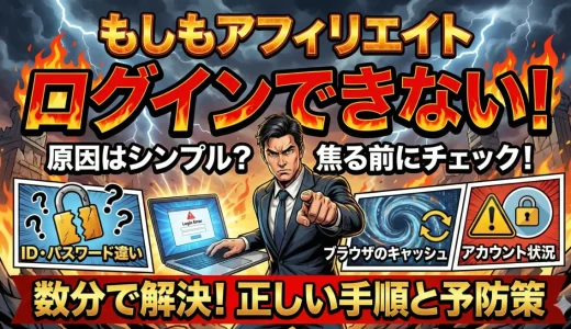 1分で解決！もしもアフィリエイトにログインできない3つの原因