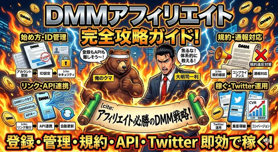 dmmアフィリエイトで稼ぐやり方｜登録・規約・通報・ログイン