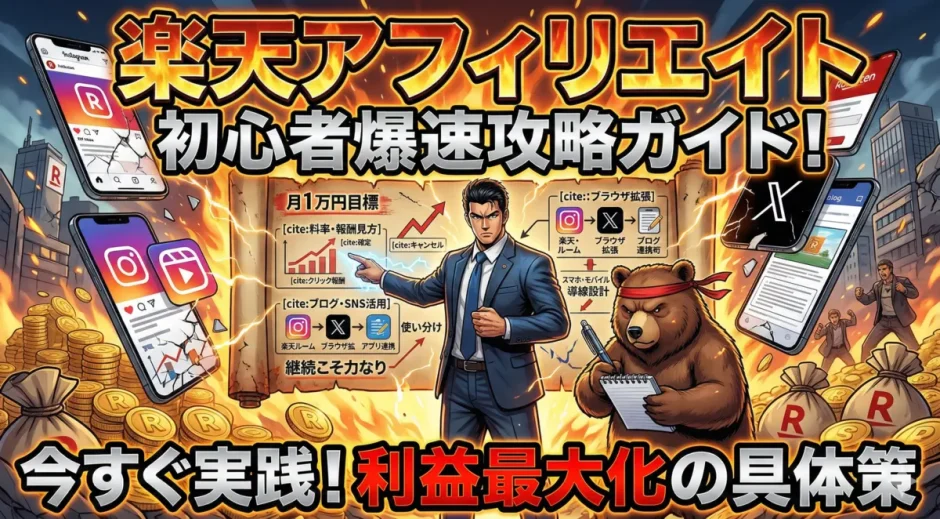 楽天アフィリエイトで稼ぐ方法と報酬見方初心者が今すぐ実践完全版！