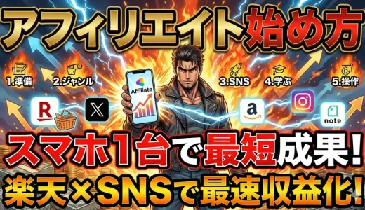 アフィリエイト始め方5ステップ！スマホ×楽天で初心者が即稼ぐ方法