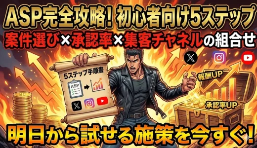 ASP案件選定と承認率アップで3倍稼ぐ5ステップ｜初心者向け