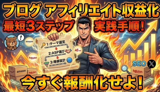 ブログアフィリエイト初心者が3ステップで稼ぐ方法Amazon対応