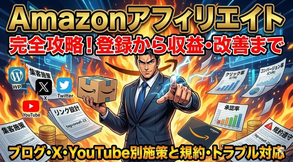Amazonアフィリエイト初心者向けブログ・X対応で3倍稼ぐ方法
