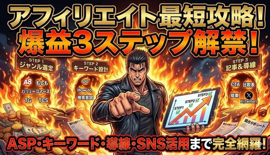 アフィリエイトで稼ぐ3ステップ初心者でも今すぐできる実践の始め方