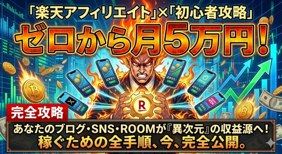 楽天アフィリエイトで月5万円稼ぐ！初心者向け報酬UPの5ステップ