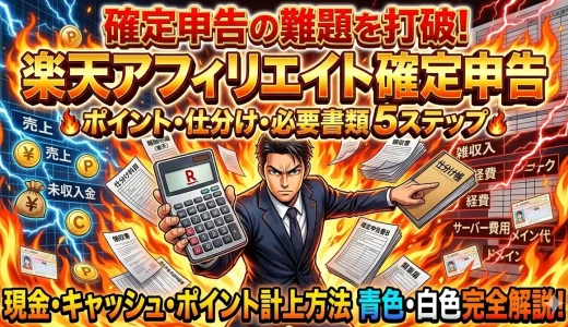 楽天アフィリエイト確定申告の仕分けと書類を5ステップで完了する方法