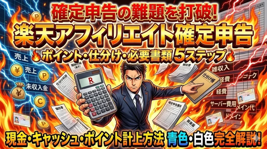 楽天アフィリエイト確定申告の仕分けと書類を5ステップで完了する方法