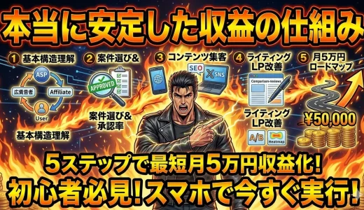 アフィリエイト広告で月5万円を稼ぐ初心者向けの始め方