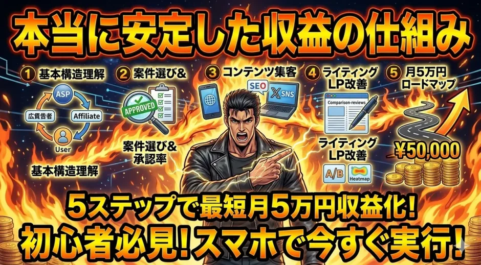 アフィリエイト広告で月5万円を稼ぐ初心者向けの簡単な5つの始め方