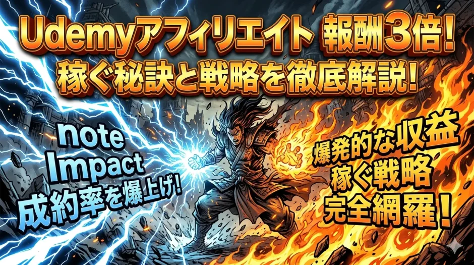 Udemyアフィリエイト報酬を3倍に！noteやImpact活用で稼ぐ方法