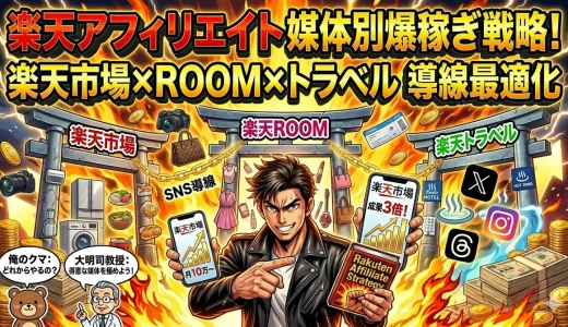 アフィリエイト 楽天市場×楽天ルームで初心者が3倍簡単稼ぐ方法