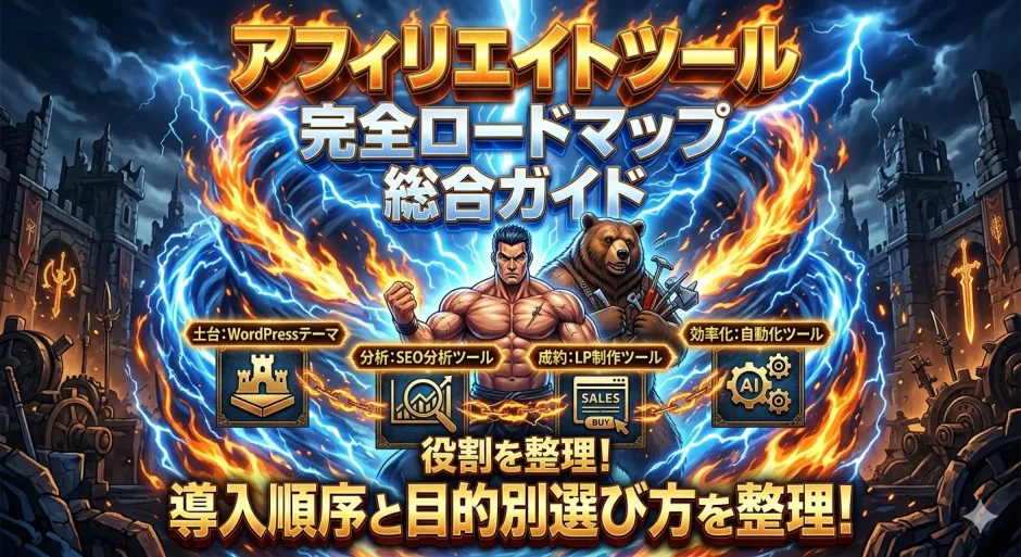 アフィリエイトツール完全ガイド｜WordPressテーマ・SEO分析・LP制作・自動化ツール比較