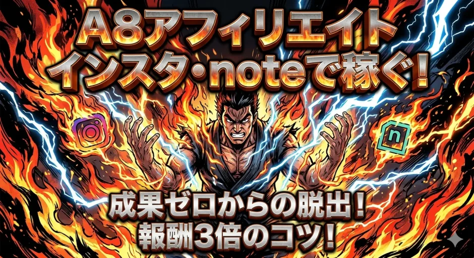 a8アフィリエイト報酬をインスタ・noteで3倍稼ぐ7つのコツ