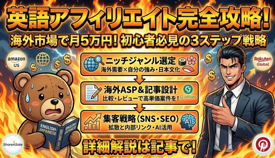 英語アフィリエイトで月5万を狙う初心者向け5戦略