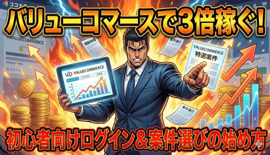 バリューコマースで3倍稼ぐ！初心者向け登録と案件選びの始め方