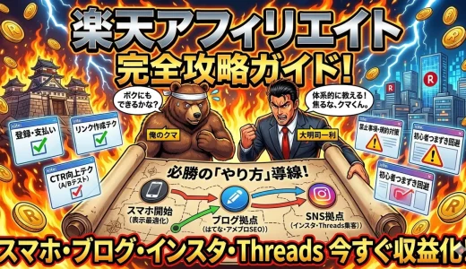 楽天アフィリエイトやり方スマホ・ブログで稼ぐ裏技インスタスレッズ