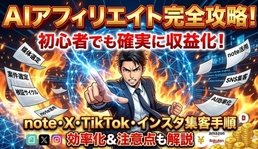 AIアフィリエイトでnote・X・TikTok集客する3ステップ始め方