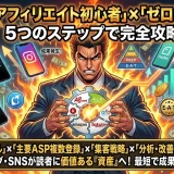 アフィリエイトのやり方！初心者向け月5万稼ぐ5ステップの始め方