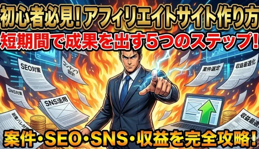 アフィリエイトサイト作り方を5ステップで実践する初心者向けの方法
