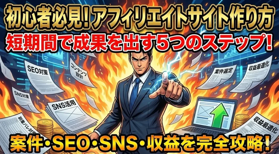 アフィリエイトサイト作り方を5ステップで実践する初心者向けの方法