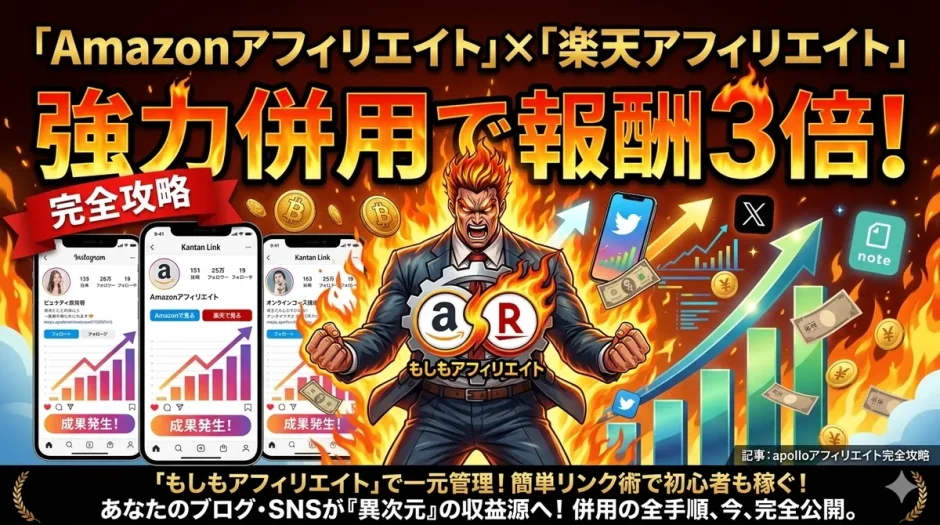 アフィリエイトAmazon楽天併用で報酬3倍の簡単リンク作成方法