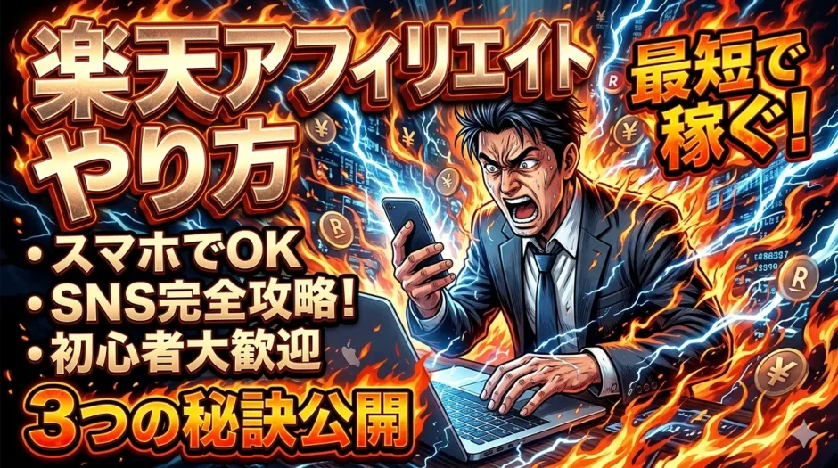 楽天アフィリエイトで月5万を目指す｜審査・登録・リンク作成のやり方（スマホ・ブログ）