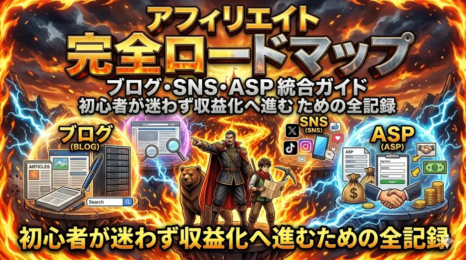 アフィリエイトの始め方完全ロードマップ｜初心者向けにブログ・SNS・ASP登録から収益化まで解説