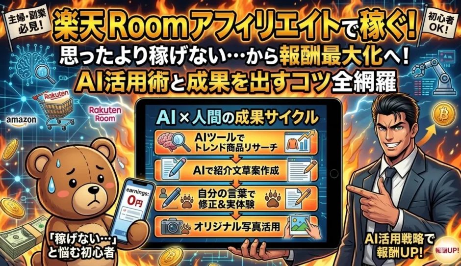 楽天Roomアフィリエイト報酬3倍を叶えるAI活用のやり方
