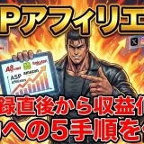 ASP登録後の案件選び5手順｜A8・楽天・Amazonで最短稼ぐ