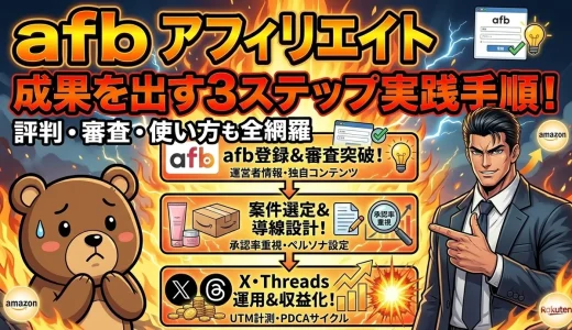 afb アフィリエイト評判・審査と使い方3ステップの始め方初心者へ
