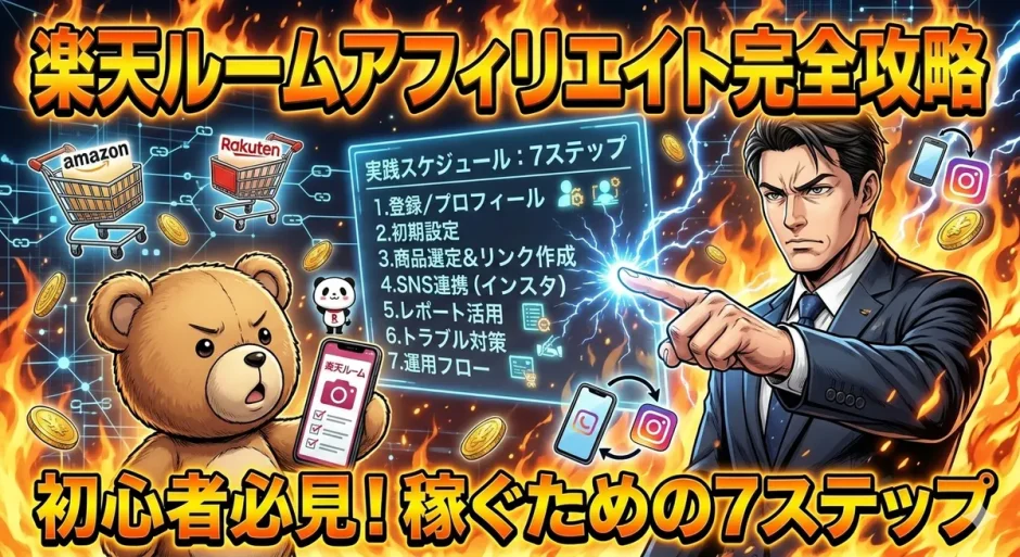 楽天ルームアフィリエイト登録から報酬化する初心者向け7つの始め方