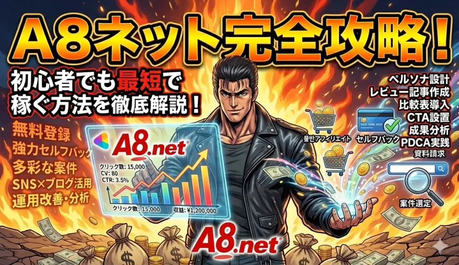 a8ネットで稼ぐ方法とセルフバックのやり方が判明！初心者必見