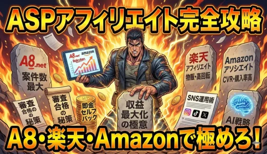 ASPアフィリエイトA8登録と楽天Amazonで3倍稼ぐ始め方
