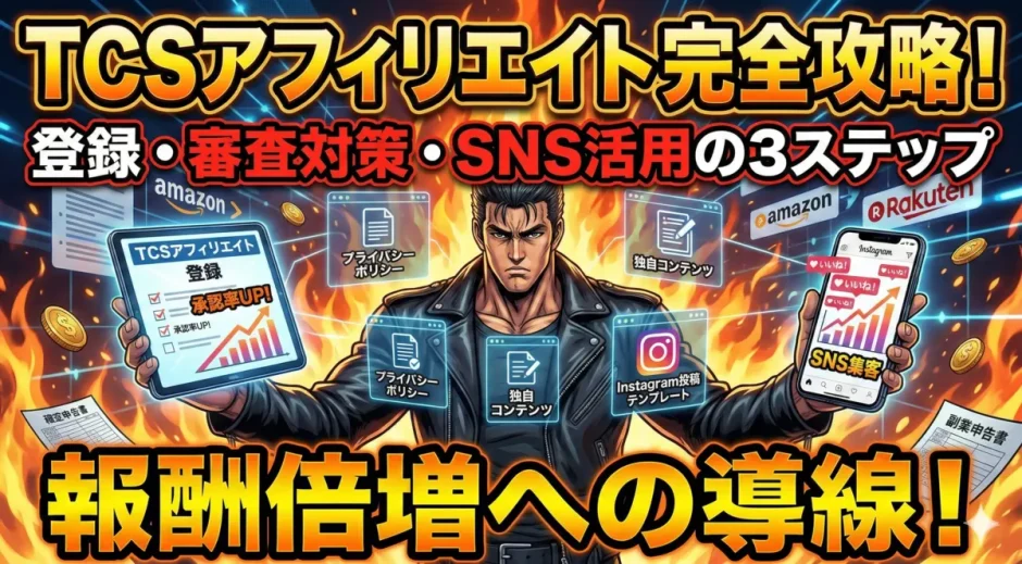 TCSアフィリエイト 登録と審査を3ステップで完了する方法