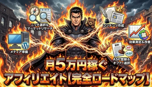 初心者がアフィリエイトで月5万稼ぐ！最短5ステップの始め方