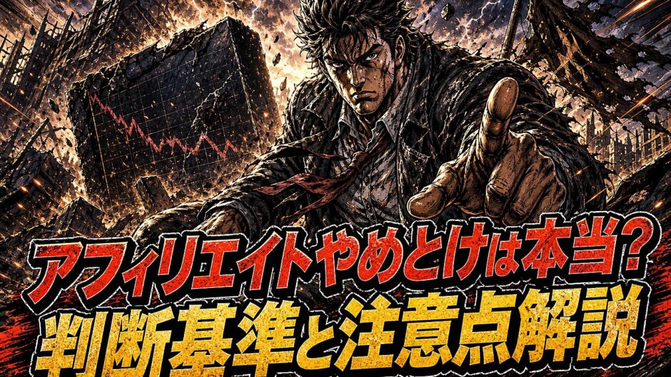 アフィリエイトやめとけは本当か判断基準と注意点