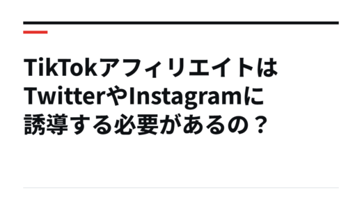 TikTokアフィリエイトはTwitterやInstagramに誘導する必要があるの？
