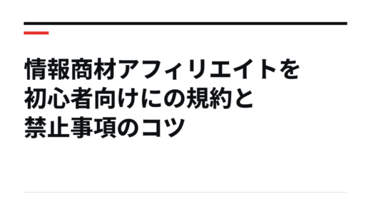 情報商材アフィリエイトを初心者向けにの規約と禁止事項のコツ