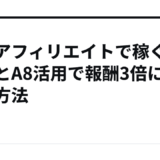 自己アフィリエイトで稼ぐ！楽天とA8活用で報酬3倍にする方法