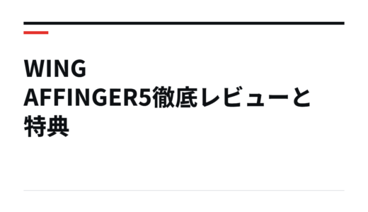 WING AFFINGER5徹底レビューと特典