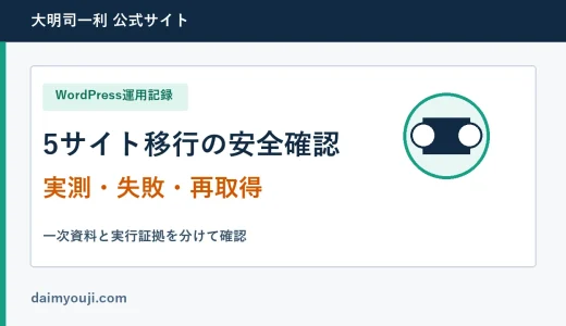 WordPress自動投稿を5サイトで移行した安全確認の手順