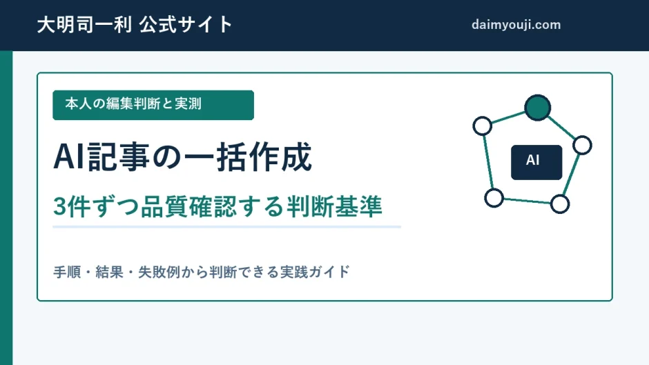 AI記事を3件ずつ品質確認する判断基準