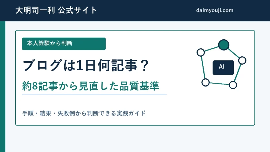 ブログは1日何記事？約8記事を書いた一日から見直した判断基準